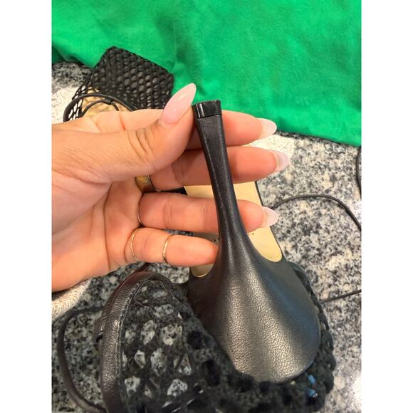 Bottega Veneta Black Stretch Mesh Square Toe Sandals 36 1/2 - Picture 12 of 16